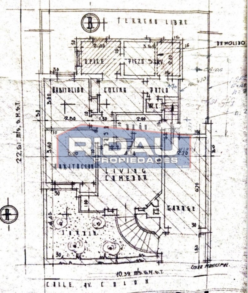 LOTE con casa a demoler sobre: 10,40 x 22,50- C1a